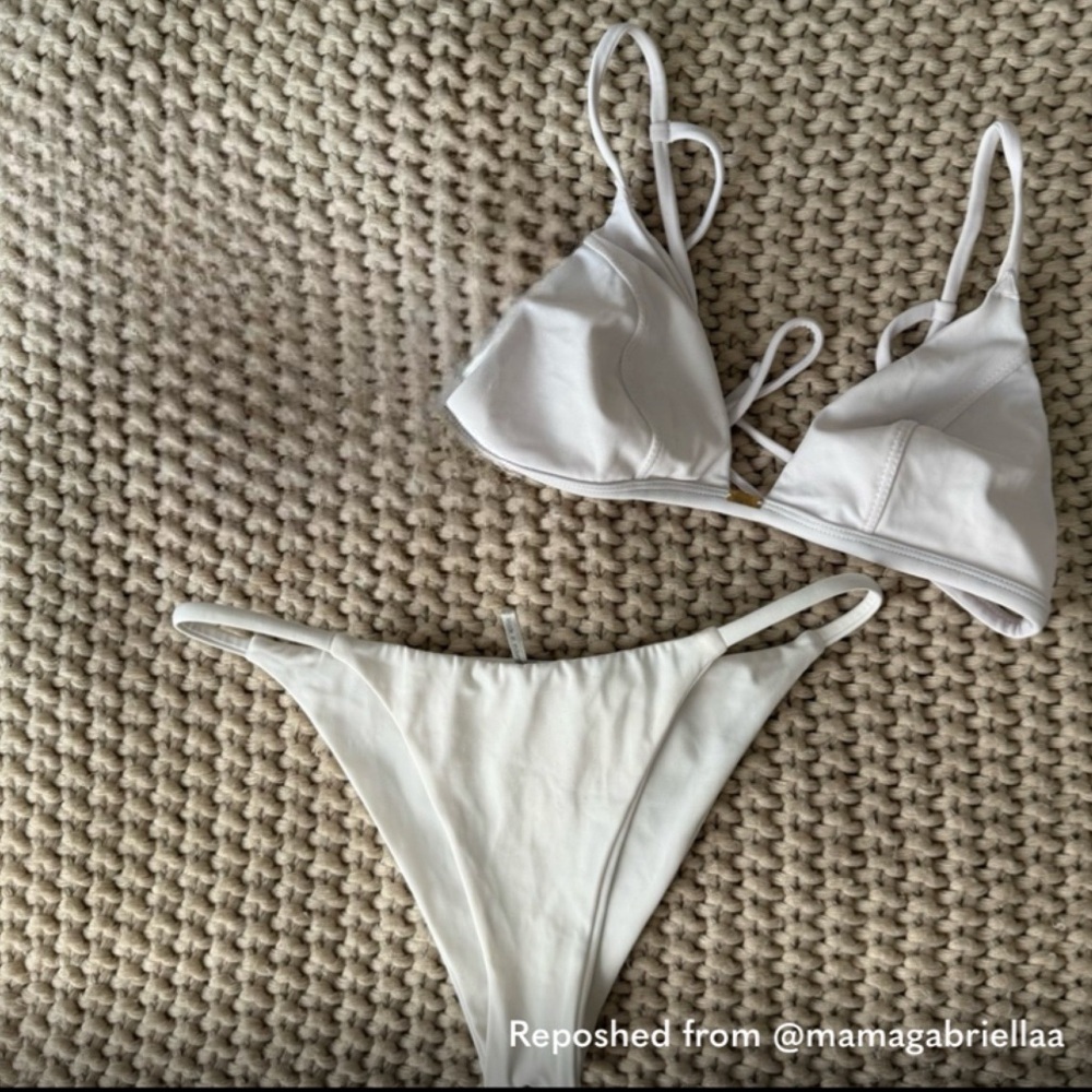 Gooseberry Seaside White Triangle Bikini Set